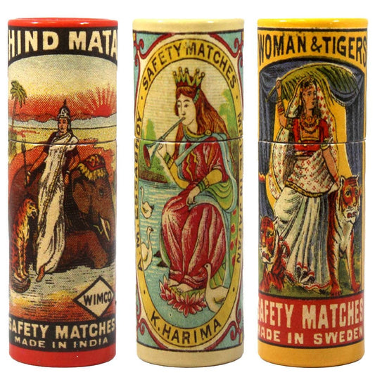 Vintage Women Matches Ad Mini Tube Matchboxes | Various Designs