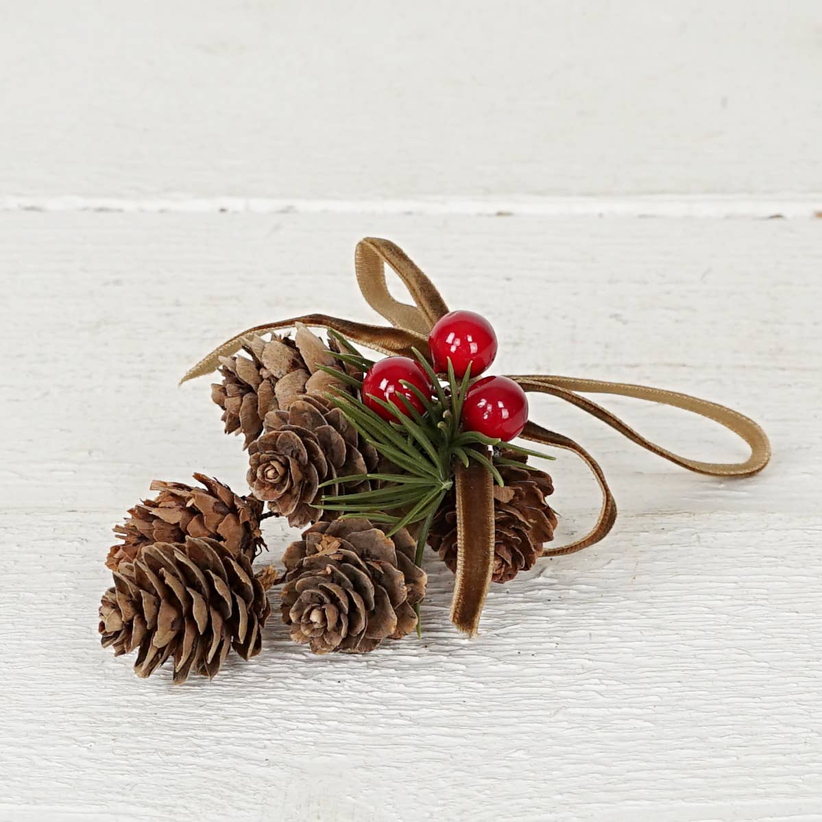 Birch Cone & Berry Hanging Décor | Rustic Holiday Accent