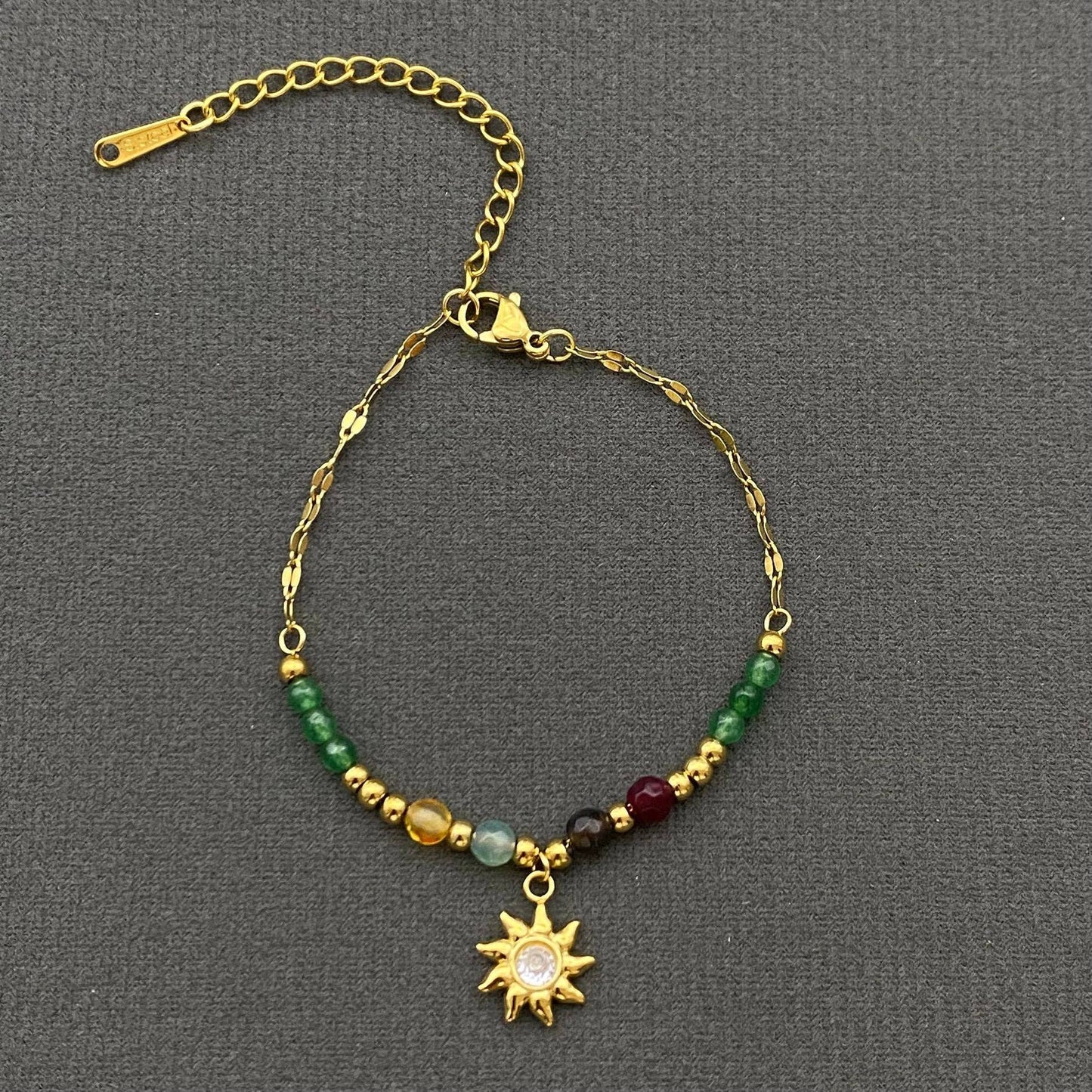 Beaded Sun Charm Bracelet