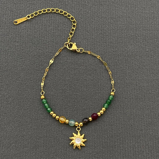Beaded Sun Charm Bracelet