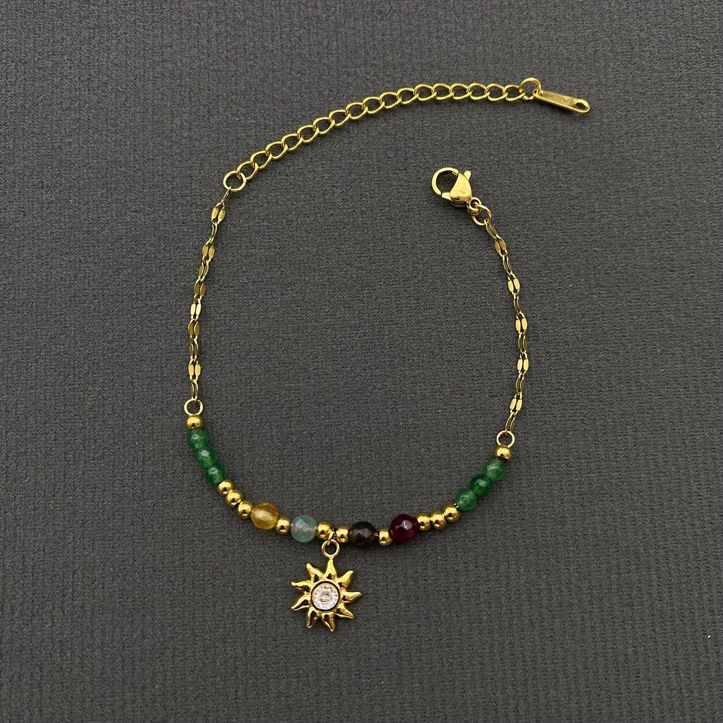 Beaded Sun Charm Bracelet