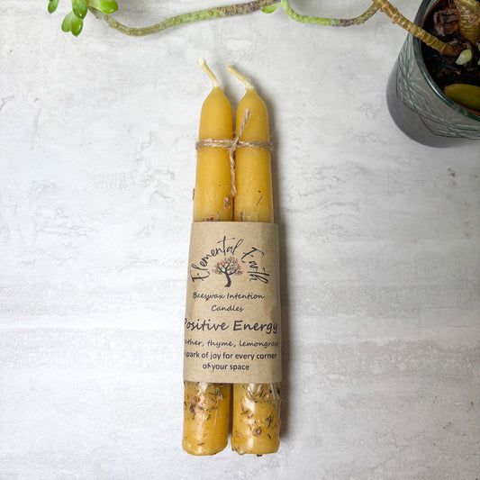 Beeswax Positive Energy Intention 6" Ritual Candles