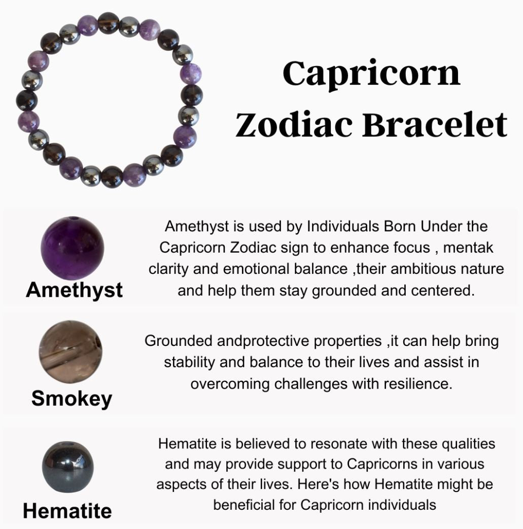 Crystal Zodiac Bracelet | 8mm | Healing Gemstone Bracelets
