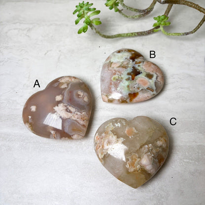 Flower Agate Heart