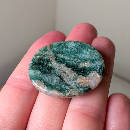 Green Aventurine Worry Stones With Quartz