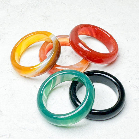 Banded Agate Rings - Sizes 7-8