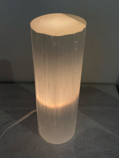 Selenite Flat Top Lamp- 10"