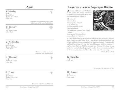 Llewellyn's 2027 Witches' Datebook, interior view 4, at Ordinary Magic in Savannah, GA.