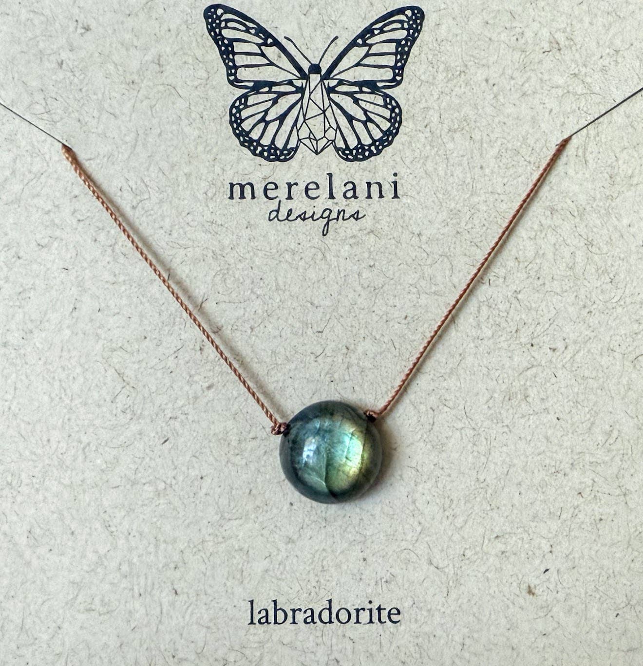Labradorite Dot Cord Necklace