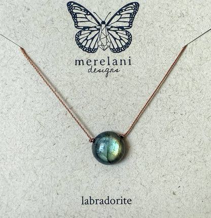 Labradorite Dot Cord Necklace
