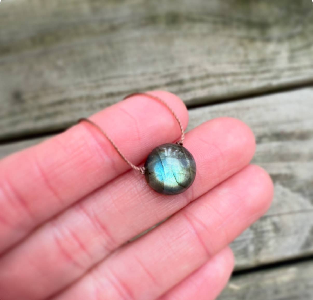 Labradorite Dot Cord Necklace