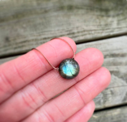 Labradorite Dot Cord Necklace