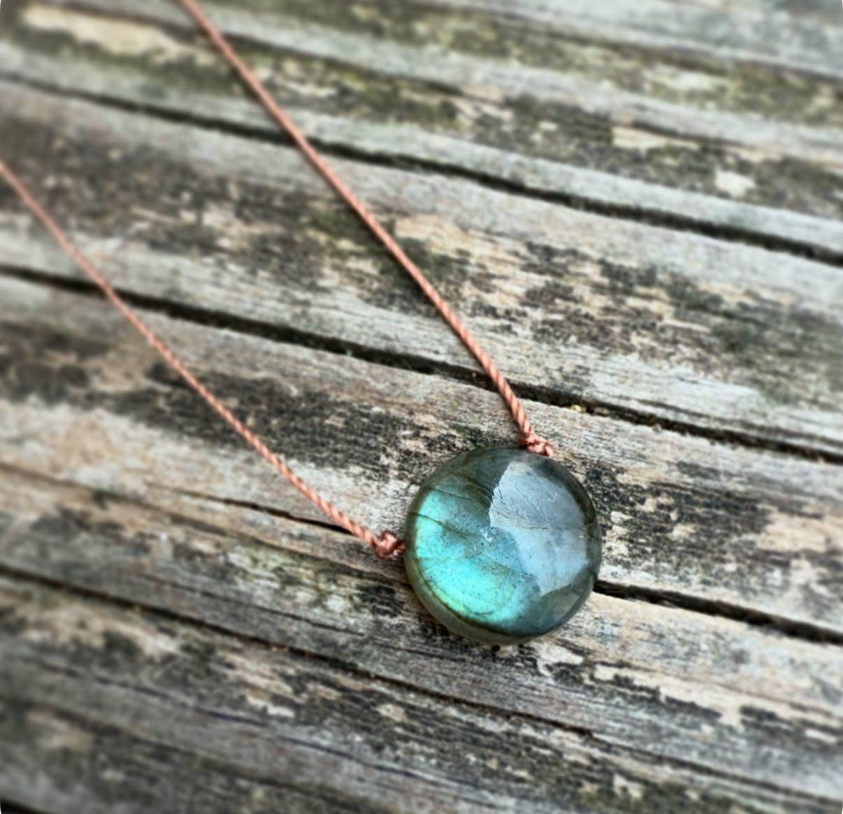 Labradorite Dot Cord Necklace
