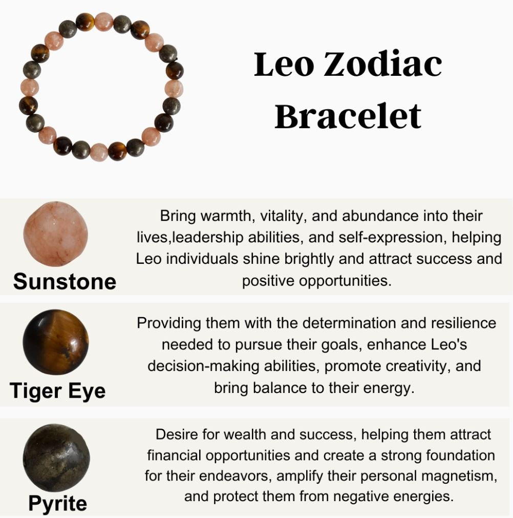 Crystal Zodiac Bracelet | 8mm | Healing Gemstone Bracelets