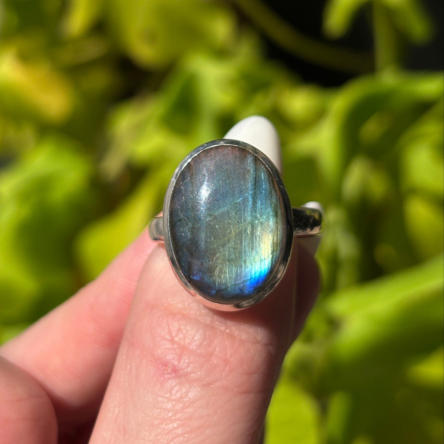 Multi Fire Labradorite Sterling Silver Ring