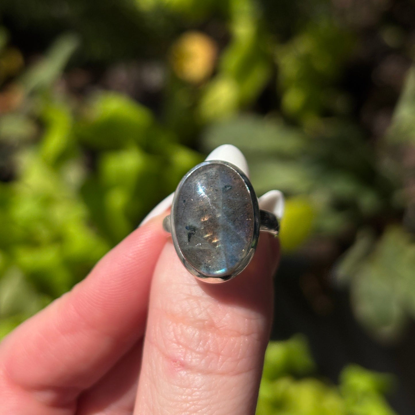 Multi Fire Labradorite Sterling Silver Ring