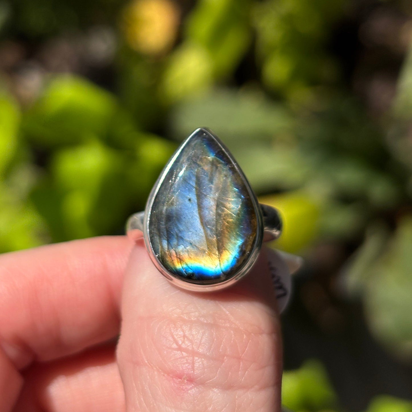 Multi Fire Labradorite Sterling Silver Ring