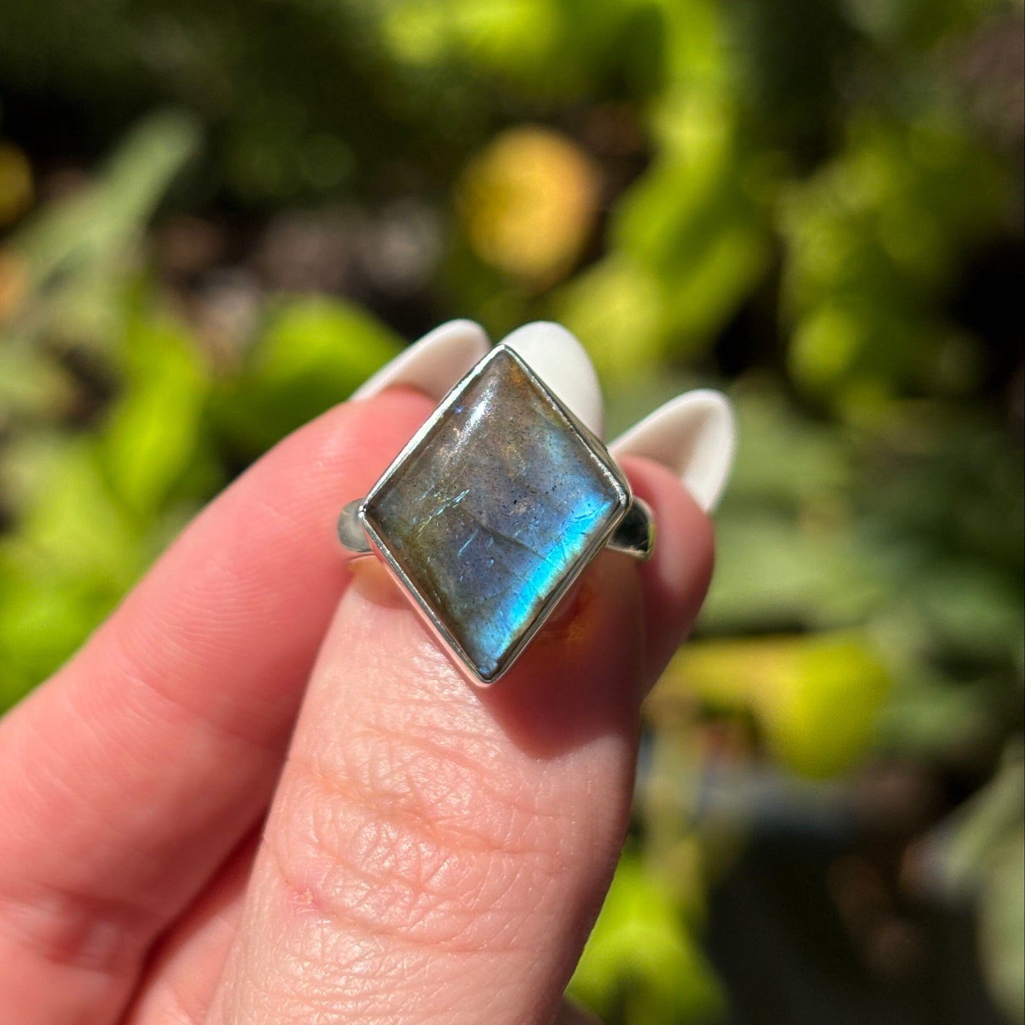 Multi Fire Labradorite Sterling Silver Ring