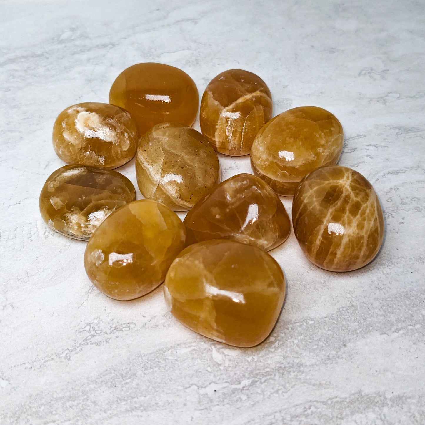 Caramel Calcite Tumbles