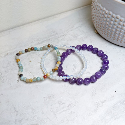 Zodiac Crystal Beaded Gemstone Bracelet Stacks