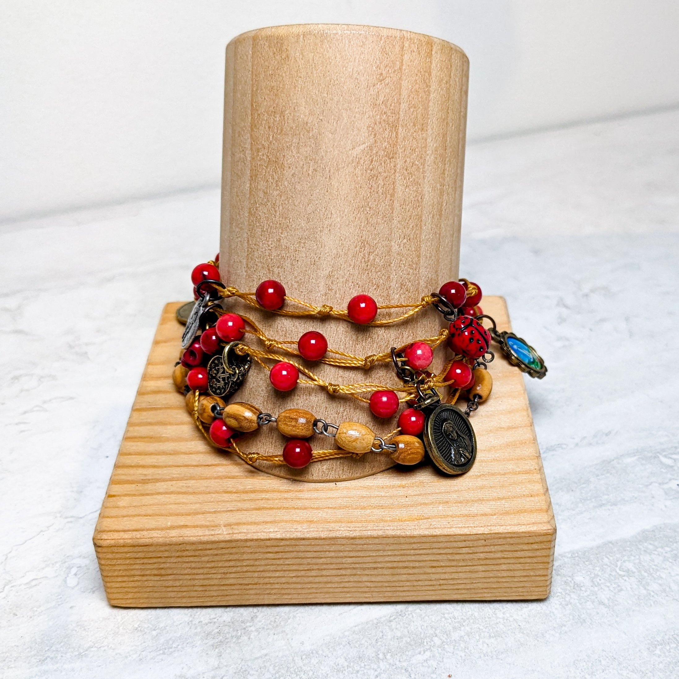 Beaded Stone Wrap Bracelets | Various Stones