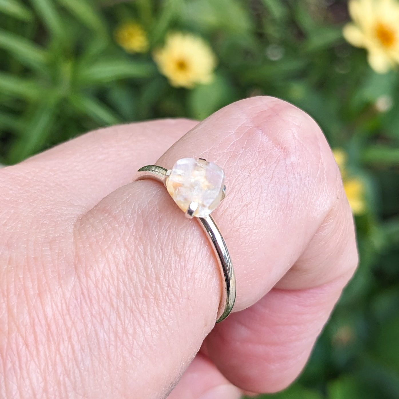 Stackable Rough Gemstone Sterling Silver Rings | Various Stones and Shapes