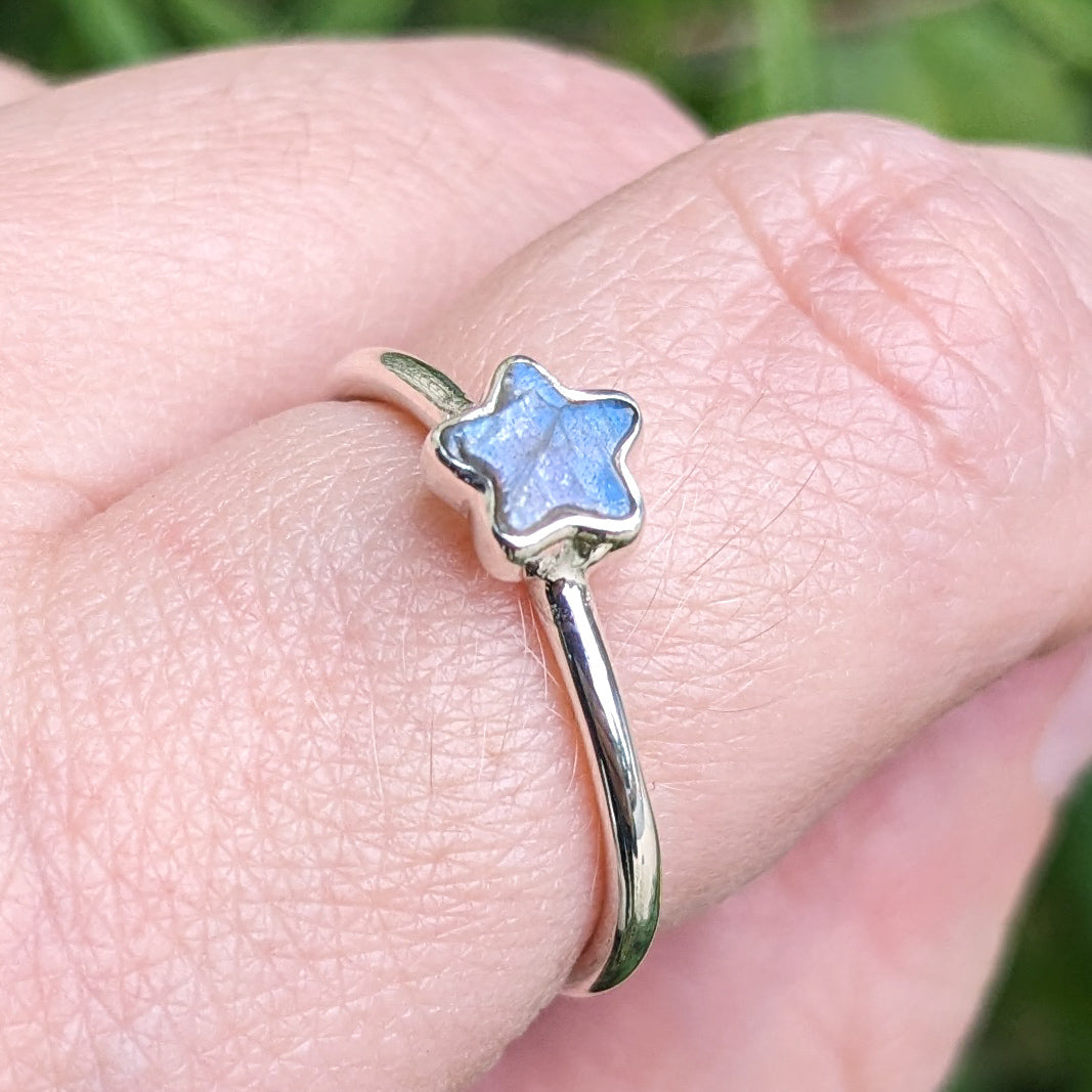 Stackable Carved Gemstone Sterling Silver Rings | Various Stones & Shapes