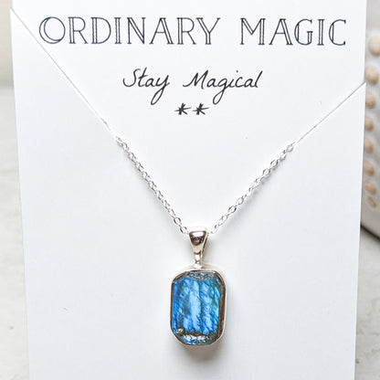 Sterling Silver Crystal Pendant Necklaces | Various Crystals