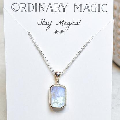 Sterling Silver Crystal Pendant Necklaces | Various Crystals