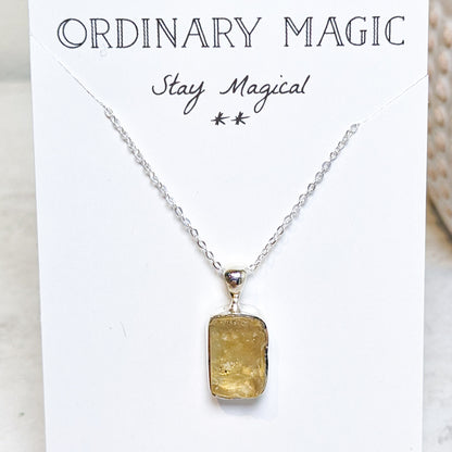 Sterling Silver Crystal Pendant Necklaces | Various Crystals