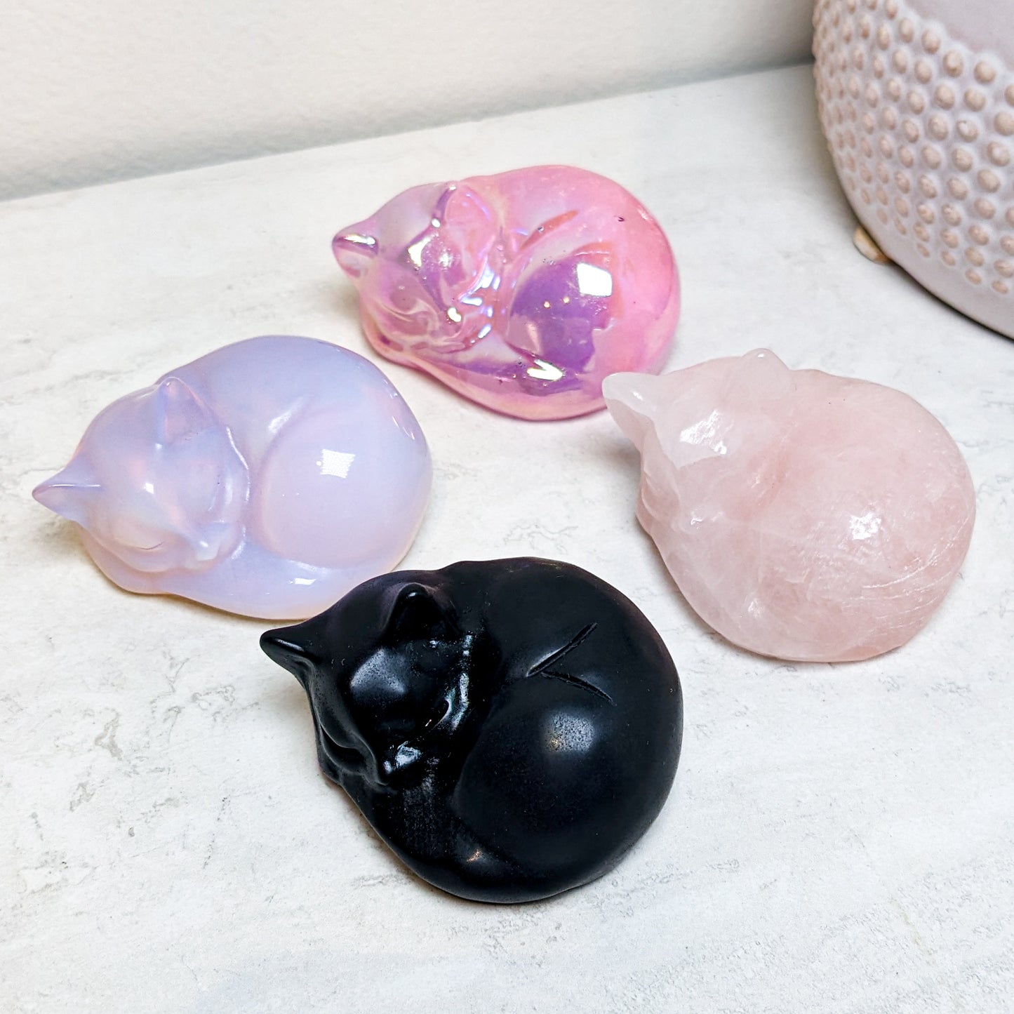 Sleeping Crystal Kitties | Various Stones