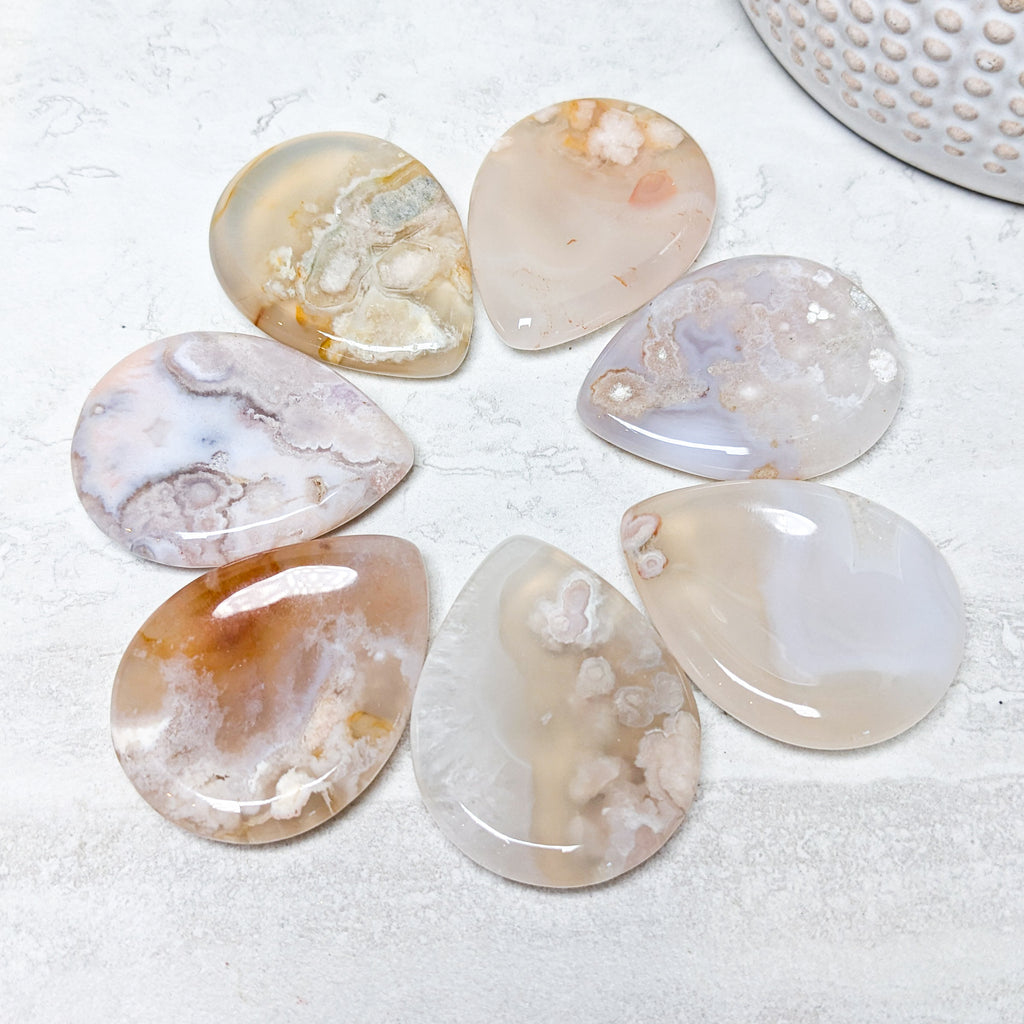 Flower Agate Worry Stones | Various Shapes