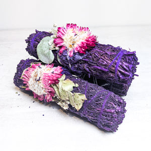 Purple "Enchanted Forest" Floral Lavender Burn Wand