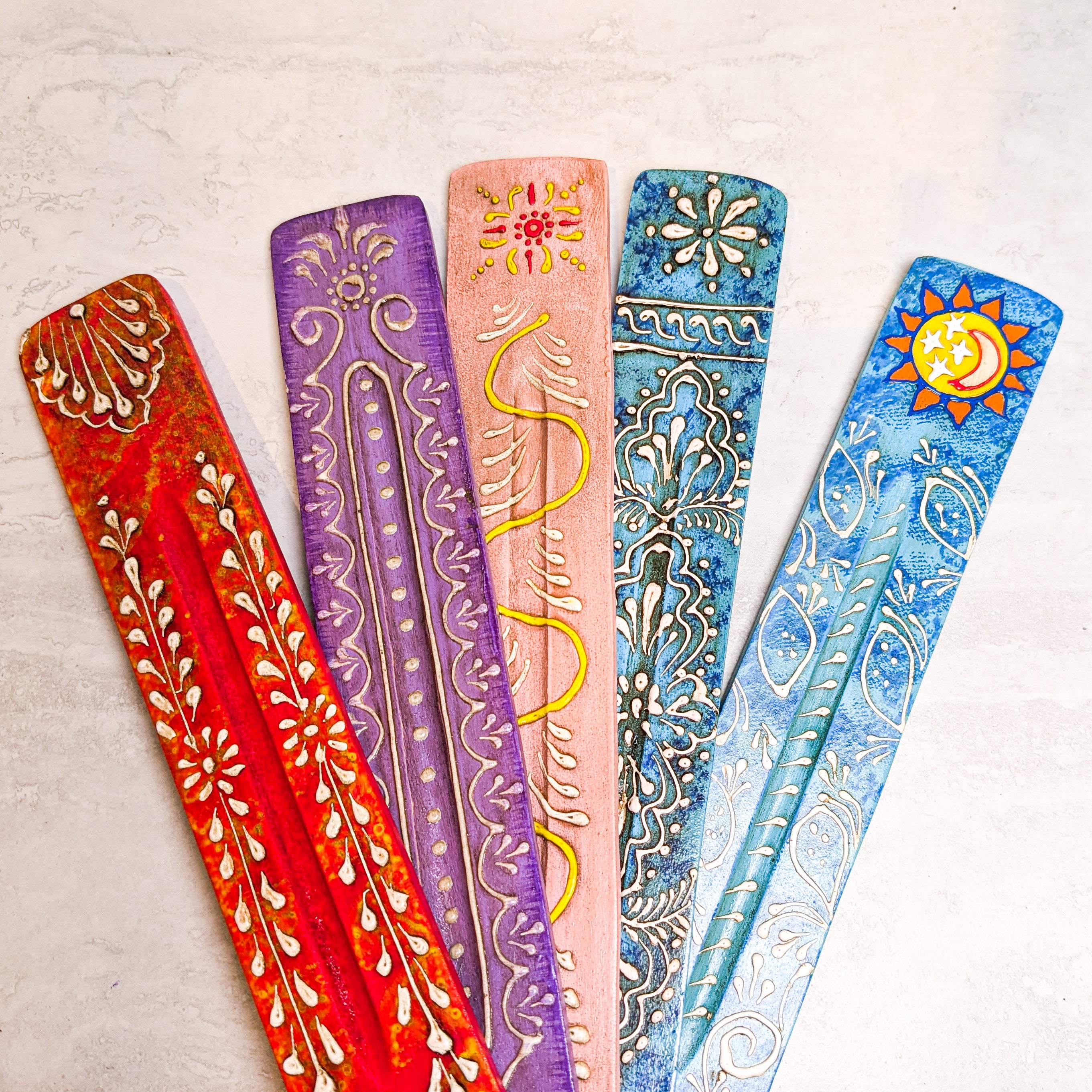 Colorful Wooden Incense Burners | Various Styles