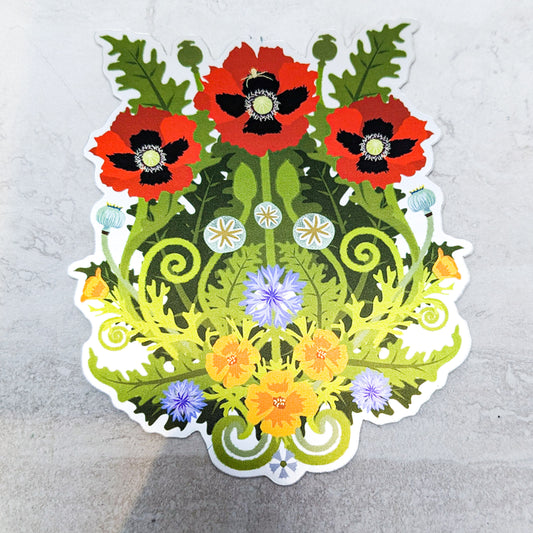 Spider Poppy Matte Sticker