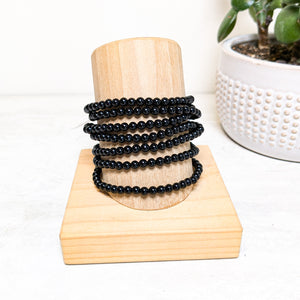 4mm Crystal Bracelet - Black Onyx