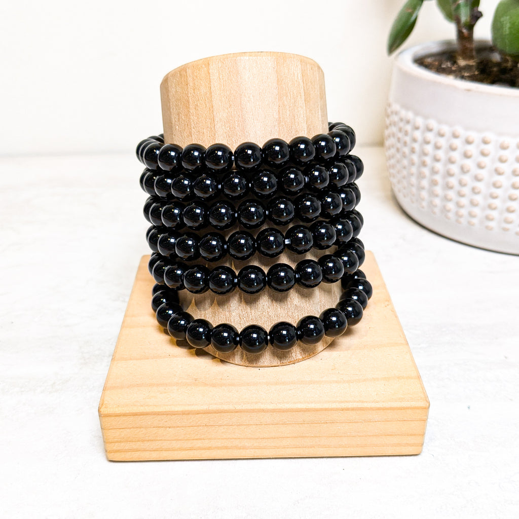 8mm Crystal Bracelet - Black Obsidian