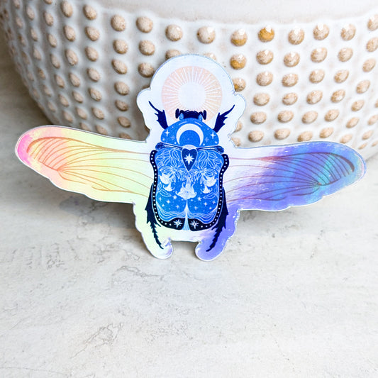 Scarab of the Night Holographic Sticker