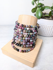 6mm Crystal Bracelets - Mixed Tourmaline