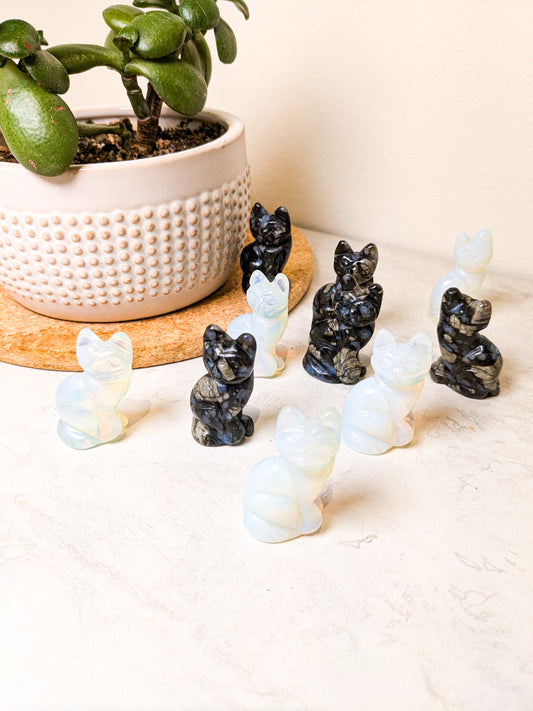 Crystal Carved Cats 2in