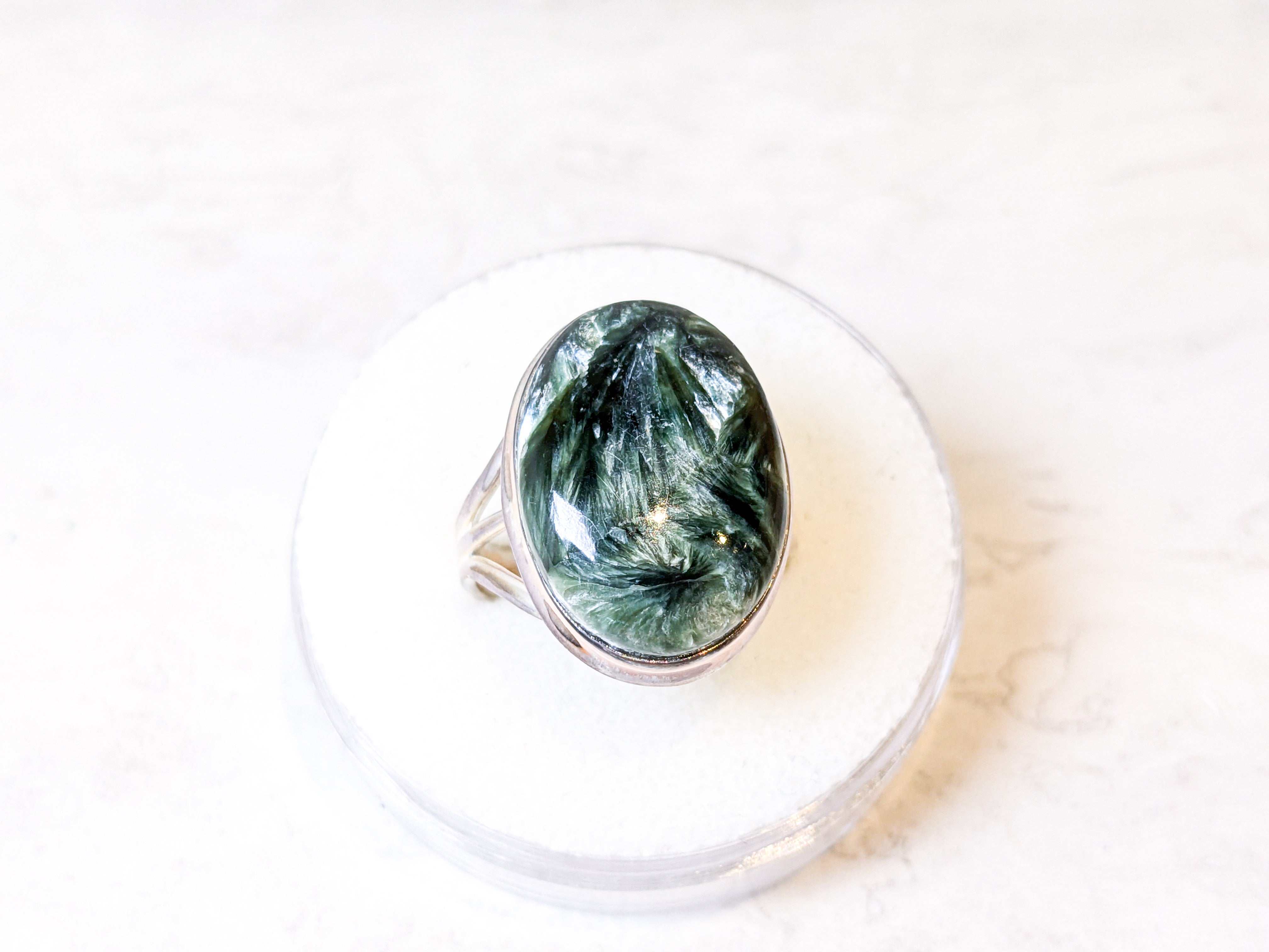 Seraphinite Sterling Silver Rings