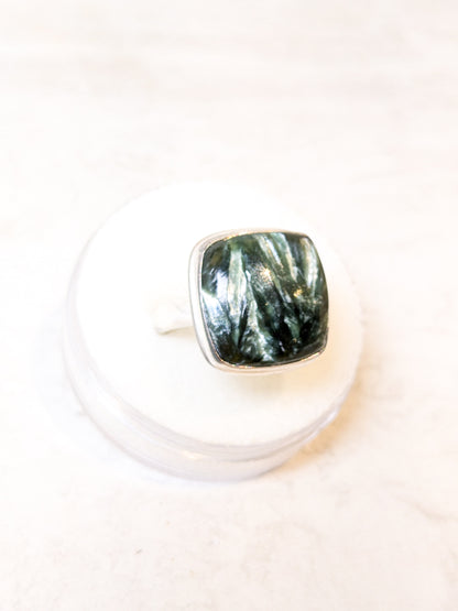 Seraphinite Sterling Silver Rings