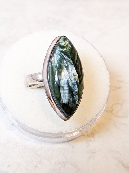 Seraphinite Sterling Silver Rings