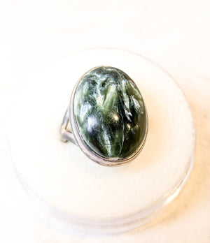 Seraphinite Sterling Silver Rings