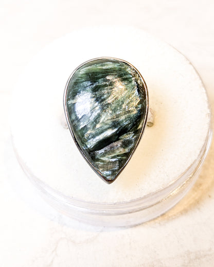 Seraphinite Sterling Silver Rings