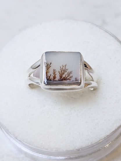 Dendritic Agate Sterling Silver Rings