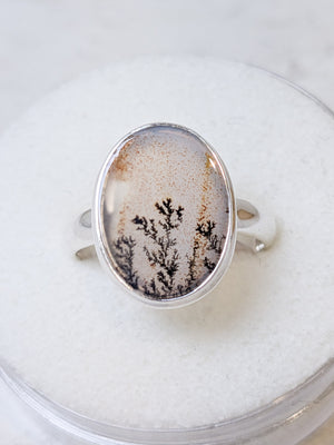 Dendritic Agate Sterling Silver Rings