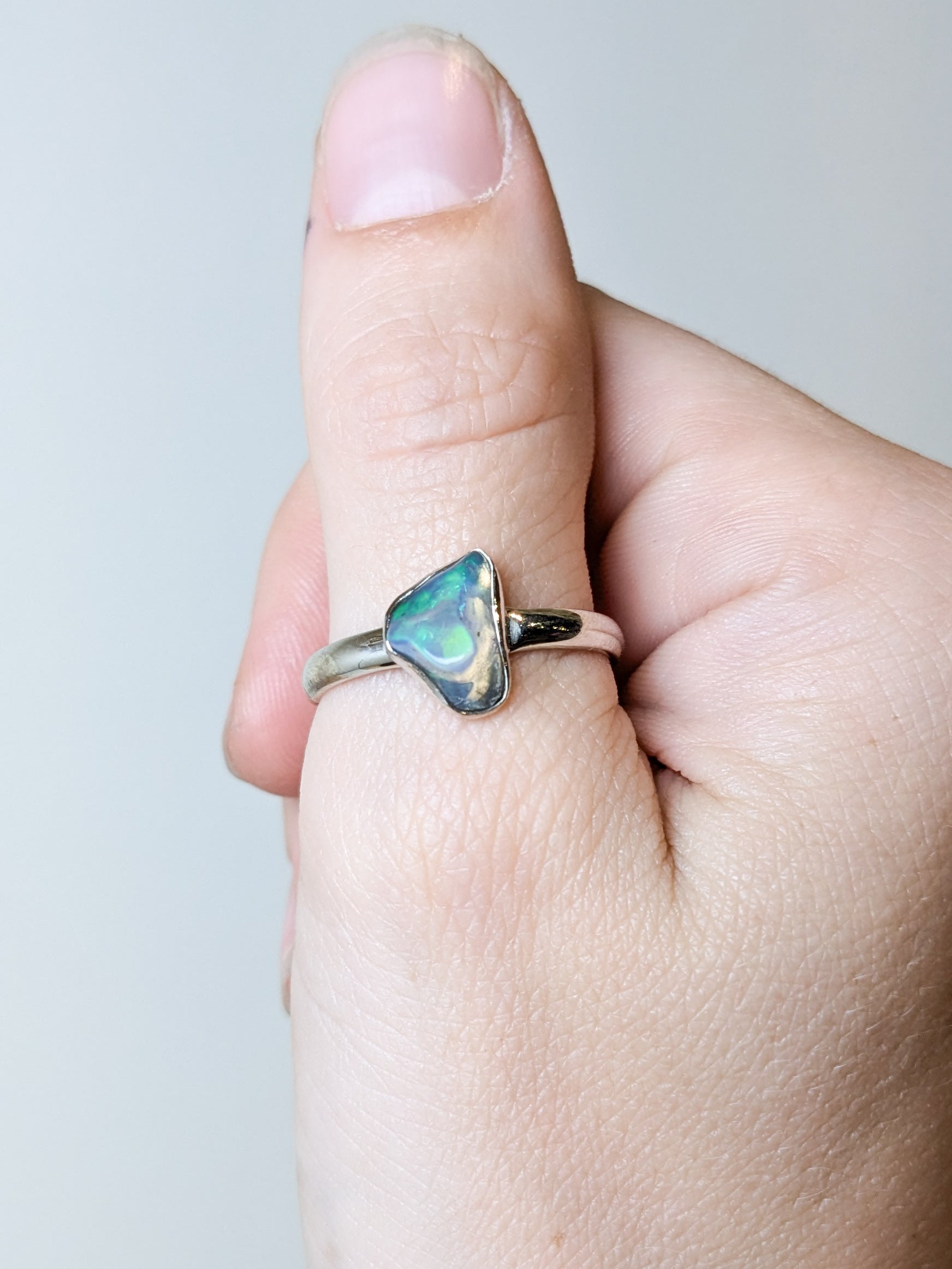 Ethiopian Opal  Sterling Silver Rings