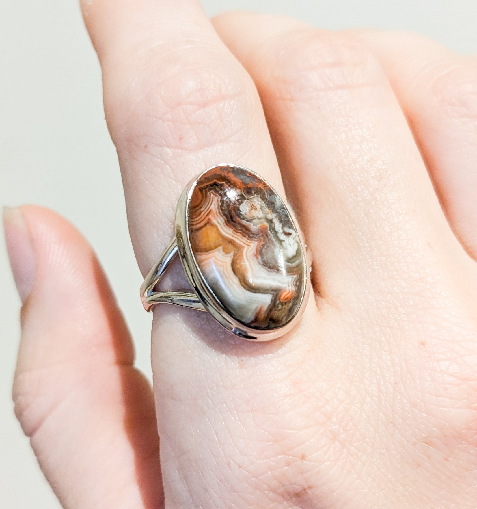 Laguna Lace Agate Sterling Silver Rings