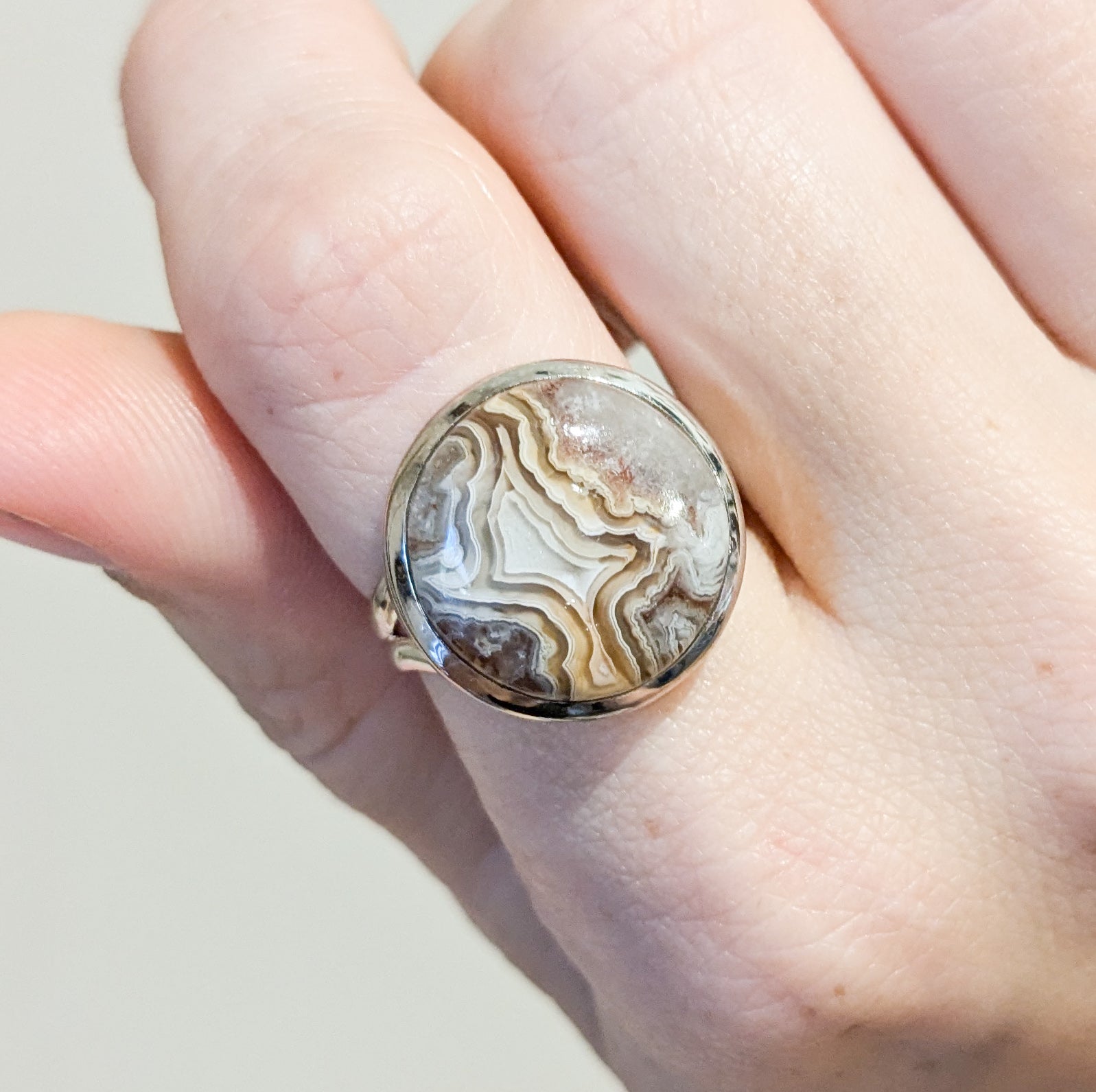 Laguna Lace Agate Sterling Silver Rings